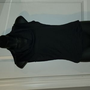 Women's black tank top with scoop neck